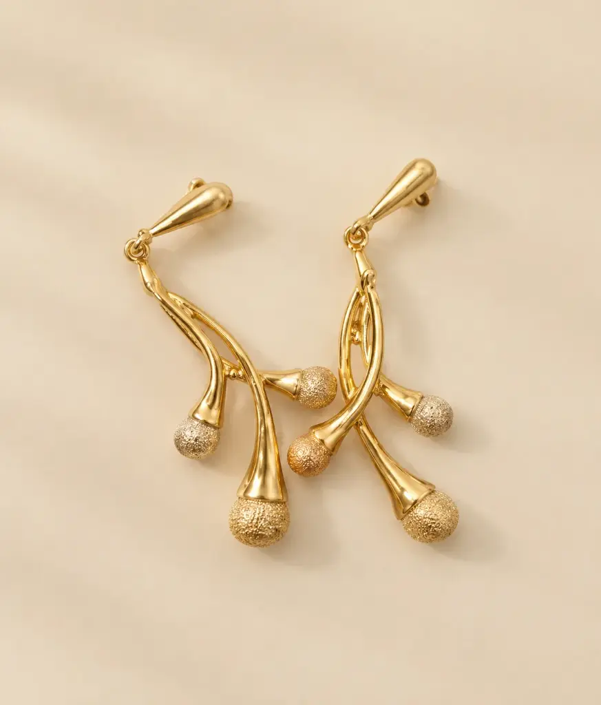 Golden Bloom Dangle Earrings