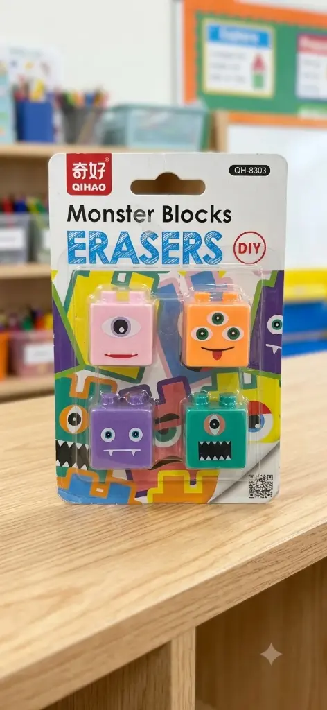 Monster Blocks Erasers