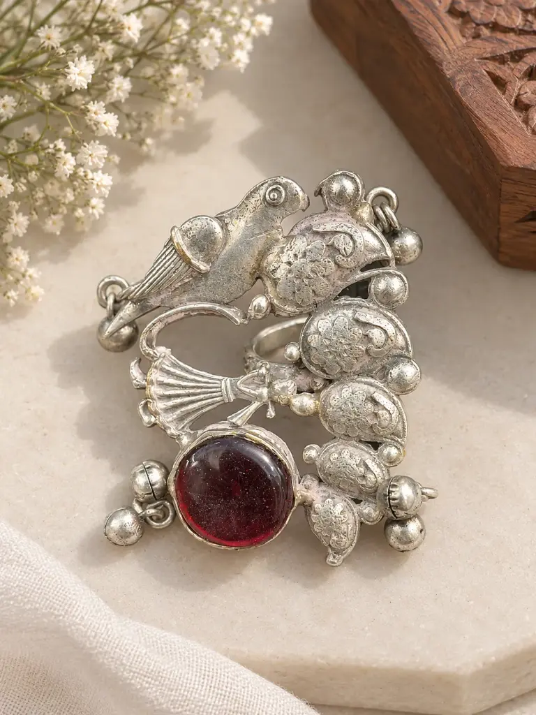 Antique German Silver Bird Design Ring