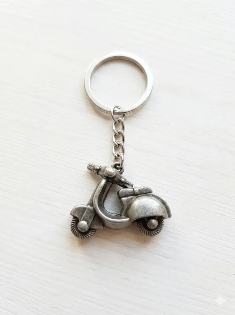 Retro Vintage Scooter 3D Metal Keychain